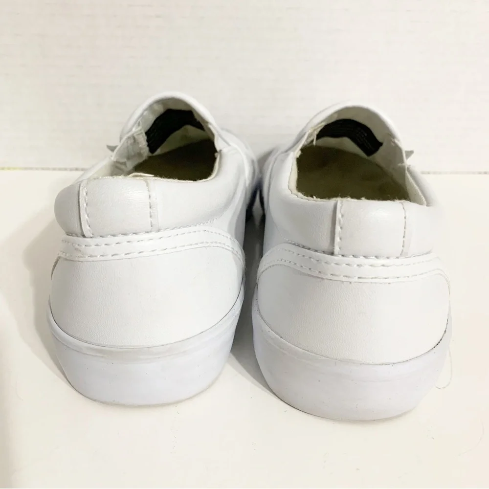 Lugz Clipper LX White Slip On Synthetic Leather Sneakers with Elastic Gore 🤍